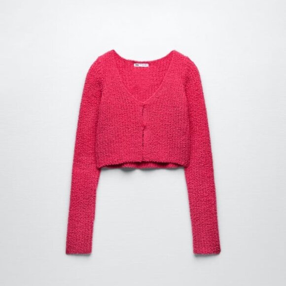 Zara Chenille Cropped Cardigan - Picture 4 of 6